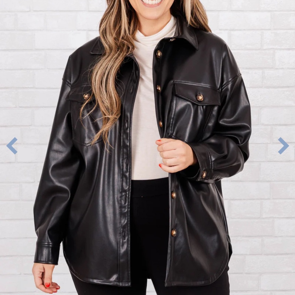 3x Faux Leather Shacket NWT from boutique